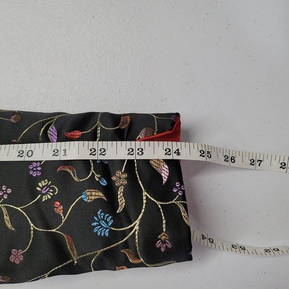 Robert Louis Lined Black Metallic Floral Silk Blend Open Front Jacket Size M/L - Picture 15 of 16